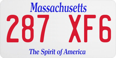 MA license plate 287XF6