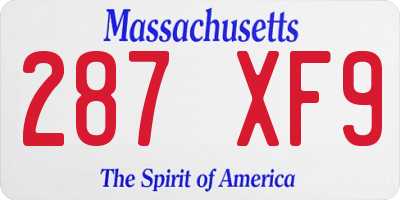 MA license plate 287XF9