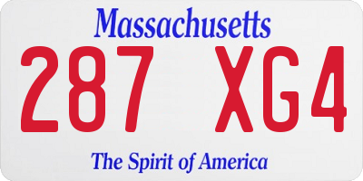 MA license plate 287XG4