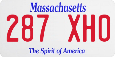 MA license plate 287XH0