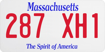 MA license plate 287XH1