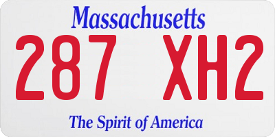 MA license plate 287XH2