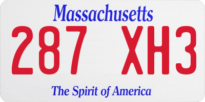 MA license plate 287XH3