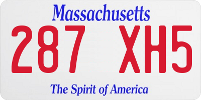 MA license plate 287XH5