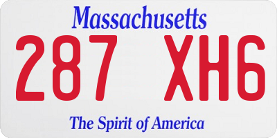 MA license plate 287XH6
