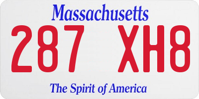 MA license plate 287XH8