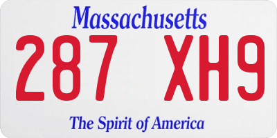 MA license plate 287XH9