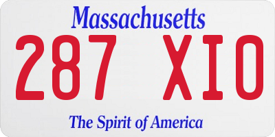 MA license plate 287XI0