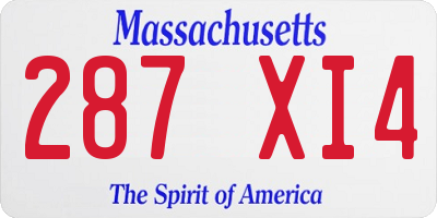 MA license plate 287XI4