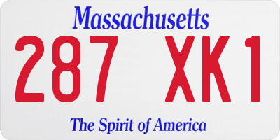 MA license plate 287XK1
