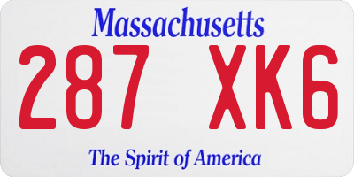 MA license plate 287XK6