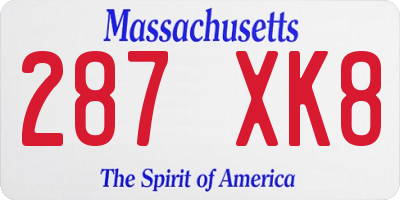 MA license plate 287XK8