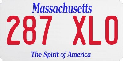 MA license plate 287XL0