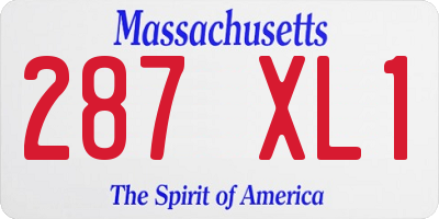 MA license plate 287XL1
