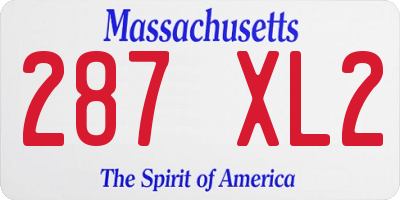 MA license plate 287XL2