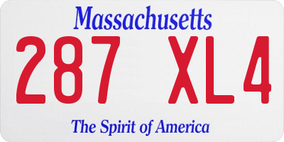 MA license plate 287XL4