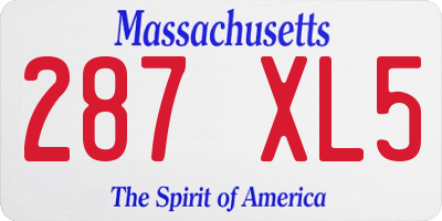 MA license plate 287XL5