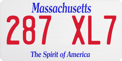 MA license plate 287XL7
