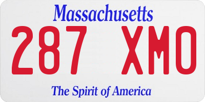 MA license plate 287XM0