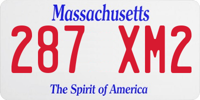 MA license plate 287XM2