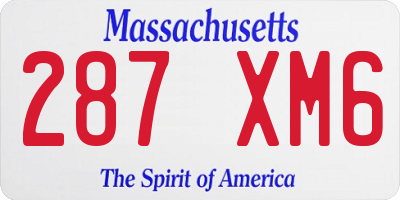 MA license plate 287XM6