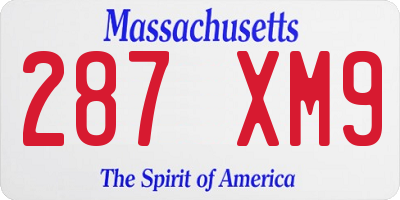 MA license plate 287XM9