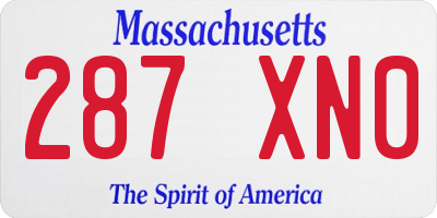 MA license plate 287XN0