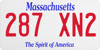MA license plate 287XN2