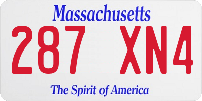 MA license plate 287XN4