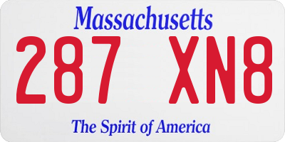 MA license plate 287XN8