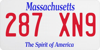 MA license plate 287XN9