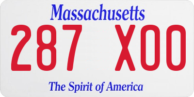MA license plate 287XO0