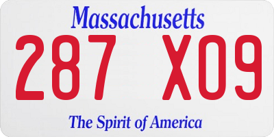 MA license plate 287XO9