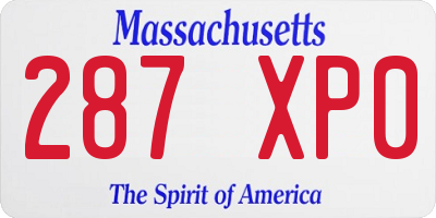 MA license plate 287XP0
