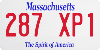 MA license plate 287XP1