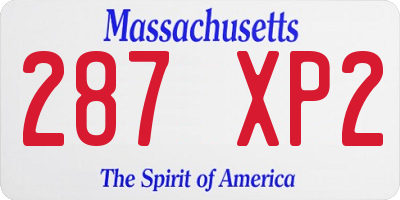 MA license plate 287XP2