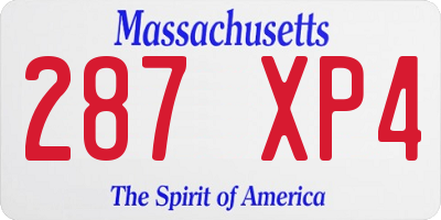 MA license plate 287XP4