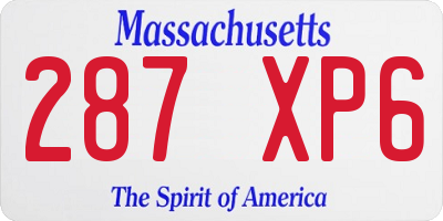 MA license plate 287XP6