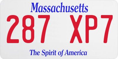 MA license plate 287XP7