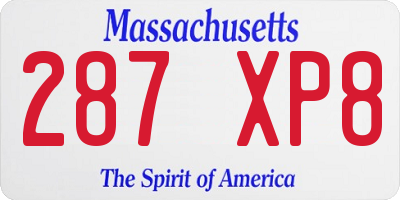 MA license plate 287XP8