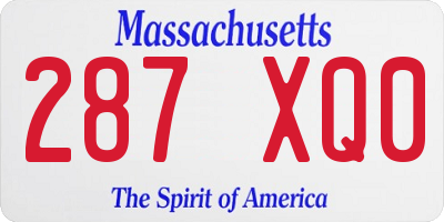 MA license plate 287XQ0