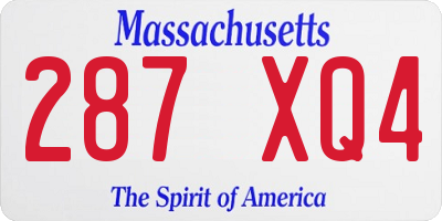 MA license plate 287XQ4