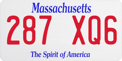 MA license plate 287XQ6