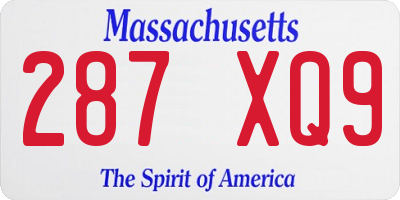 MA license plate 287XQ9