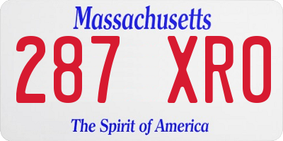 MA license plate 287XR0