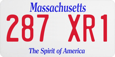 MA license plate 287XR1