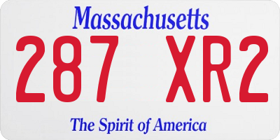 MA license plate 287XR2