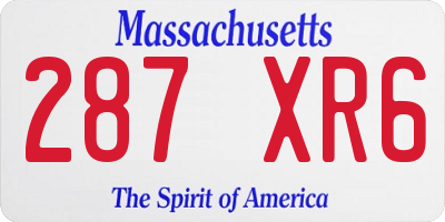 MA license plate 287XR6
