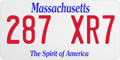 MA license plate 287XR7