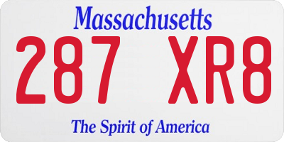 MA license plate 287XR8